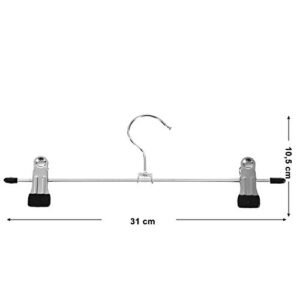 Songmicsin metalliset housuripustimet, 20 kpl pakkaus, liukumattomat hameripustimet ja klipsit housusukille, 31 cm pitkä, Heavy Duty, kromattu, hopea ja musta CRI003-20 - Image 5