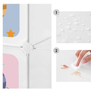 Songmics 10-Cube Kids -säilytysyksikkö, yhdistävä organisointilaite lapsille, Muoviset kuutiohyllyt, Modulaarinen vaatekaappi ovilla vaatteille Kengät Lelukassit, 123 x 31 x 123 cm, Valkoinen LPC903W01 - Image 4