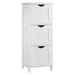 Vasagle kylpyhuoneen lattiasäilytyskaappi Ohut säilytysyksikkö 3 laatikkoa 32 x 30 x 81 cm kylpyhuoneeseen Olohuoneeseen Makuuhuoneeseen Keittiöön pohjoismainen skandinaavinen tyyli Matt White BBC50WT