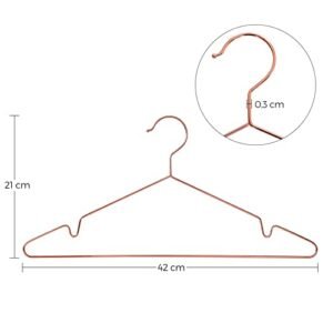 Songmics 20 Pack vaateripustimet Tilaa säästävät vaateripustimet ruosteenkestävä kromipinnoitettu 42 cm ruusukulta cri44r20 - Image 5