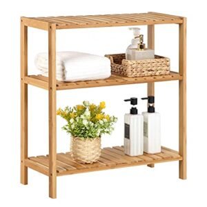 Songmics BCB33Y bambuhyllyt kylpyhuoneeseen/keittiöön/kenkätelineeseen, 60 x 26 x 66 cm Täydelliset kylpyhuoneeseen, olohuoneeseen, eteiseen, keittiöön tai parvekkeelle. - Image 7