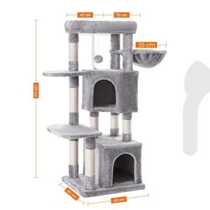Feandrea Cat Tree, Cat Condo, Toimintakeskus, 120 cm, vaaleanharmaa PCT80W - Image 6