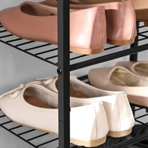 Songmics 8-tasoinen kapea kenkäteline Kenkien säilytysteline 16-24 paria kenkiä tilaa säästävä suuri kapasiteetti pystysuora metallinen kenkäteline 44,6 x 30,5 x 128,5 cm musta LMR028B01 - Image 5
