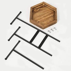 Songmics korujalusta korupidike Metallia puukoruja puukorujen säilytys kaulakoruille, rannekoruille, korvakoruille, korvakoruille, sormuksille, lahjaidea, musta JJS03CB - Image 7