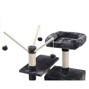 Feandrea Cat Tree, Kissa-asunto riippumatolla, Cat Tower, savunharmaa PCT86G - Image 7