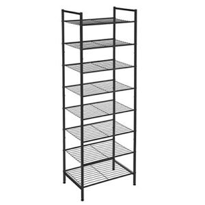 Songmics 8-tasoinen kapea kenkäteline Kenkien säilytysteline 16-24 paria kenkiä tilaa säästävä suuri kapasiteetti pystysuora metallinen kenkäteline 44,6 x 30,5 x 128,5 cm musta LMR028B01