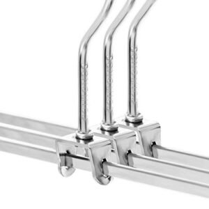 Songmicsin metalliset housuripustimet, 20 kpl pakkaus, liukumattomat hameripustimet ja klipsit housusukille, 31 cm pitkä, Heavy Duty, kromattu, hopea ja musta CRI003-20 - Image 7