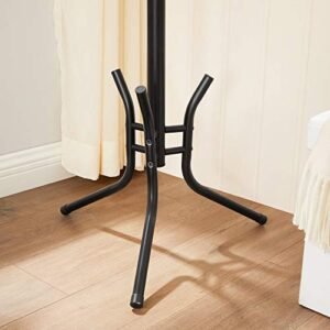 Songmics vaateripustin, vapaasti seisova metallinen takkipuu, 11 koukkua puisilla päillä, takkeihin, hattuihin, laukkuihin, 53,5 x 53,5 x 173 cm, musta RCR028B01 - Image 5