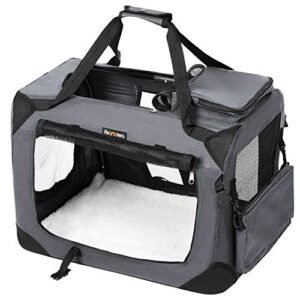 Feandrea koirankuljetusreppu, taitettu kangas Pet Carrier, 70 x 52 x 52 cm, harmaa