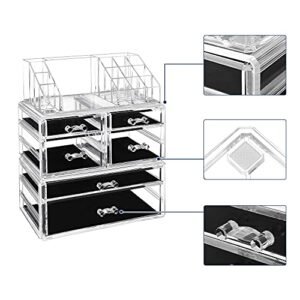 Songmics Makeup Organizer, Cosmetics Organizer, 6 laatikkoa ja 16 lokeroa eri kokoisina, läpinäkyvä JKA008TP - Image 5
