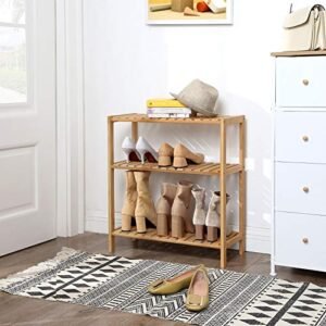 Songmics BCB33Y bambuhyllyt kylpyhuoneeseen/keittiöön/kenkätelineeseen, 60 x 26 x 66 cm Täydelliset kylpyhuoneeseen, olohuoneeseen, eteiseen, keittiöön tai parvekkeelle. - Image 3