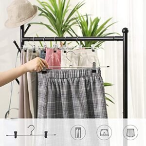 Songmicsin metalliset housuripustimet, 20 kpl pakkaus, liukumattomat hameripustimet ja klipsit housusukille, 31 cm pitkä, Heavy Duty, kromattu, hopea ja musta CRI003-20 - Image 4