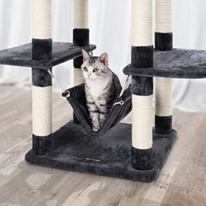 Feandrea Cat Tree, Kissa-asunto riippumatolla, Cat Tower, savunharmaa PCT86G - Image 6