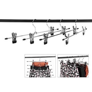Songmicsin metalliset housuripustimet, 20 kpl pakkaus, liukumattomat hameripustimet ja klipsit housusukille, 31 cm pitkä, Heavy Duty, kromattu, hopea ja musta CRI003-20 - Image 3