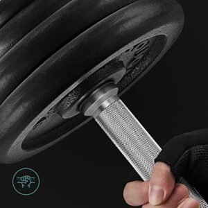 Songmics-setti 2 kpl valurautaista käsipainoa 2 x 30 kg painolevyt säädettävät miehille naiset harjoitus teräskahva kuntoharjoittelu painonnosto Kotikuntosali musta syl60bs - Image 7