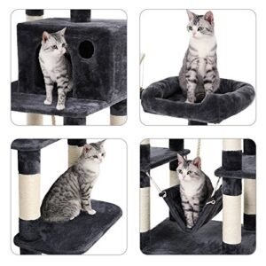 Feandrea Cat Tree, Kissa-asunto riippumatolla, Cat Tower, savunharmaa PCT86G - Image 5