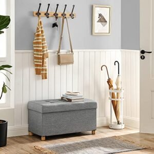 Songmics kokoontaitettava penkkijakkara säilytystilalla ja kannella, massiivipuujalusta, tilaa säästävä tilavuus 65 L, jopa 300 kg, 76 x 38 x 40 cm - Image 7