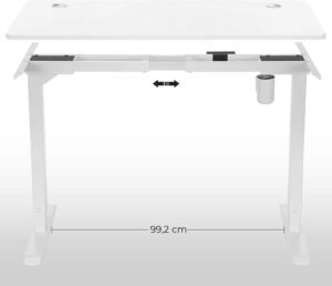 Songmics sähköinen pöytätaso, kirjoituspöytätaso, pyöristetyt kulmat ja sileät reunat, sähkökäyttöiselle seisomapöydälle, 120 x 60 x 1,8 cm, valkoinen LDB001W01 - Image 5