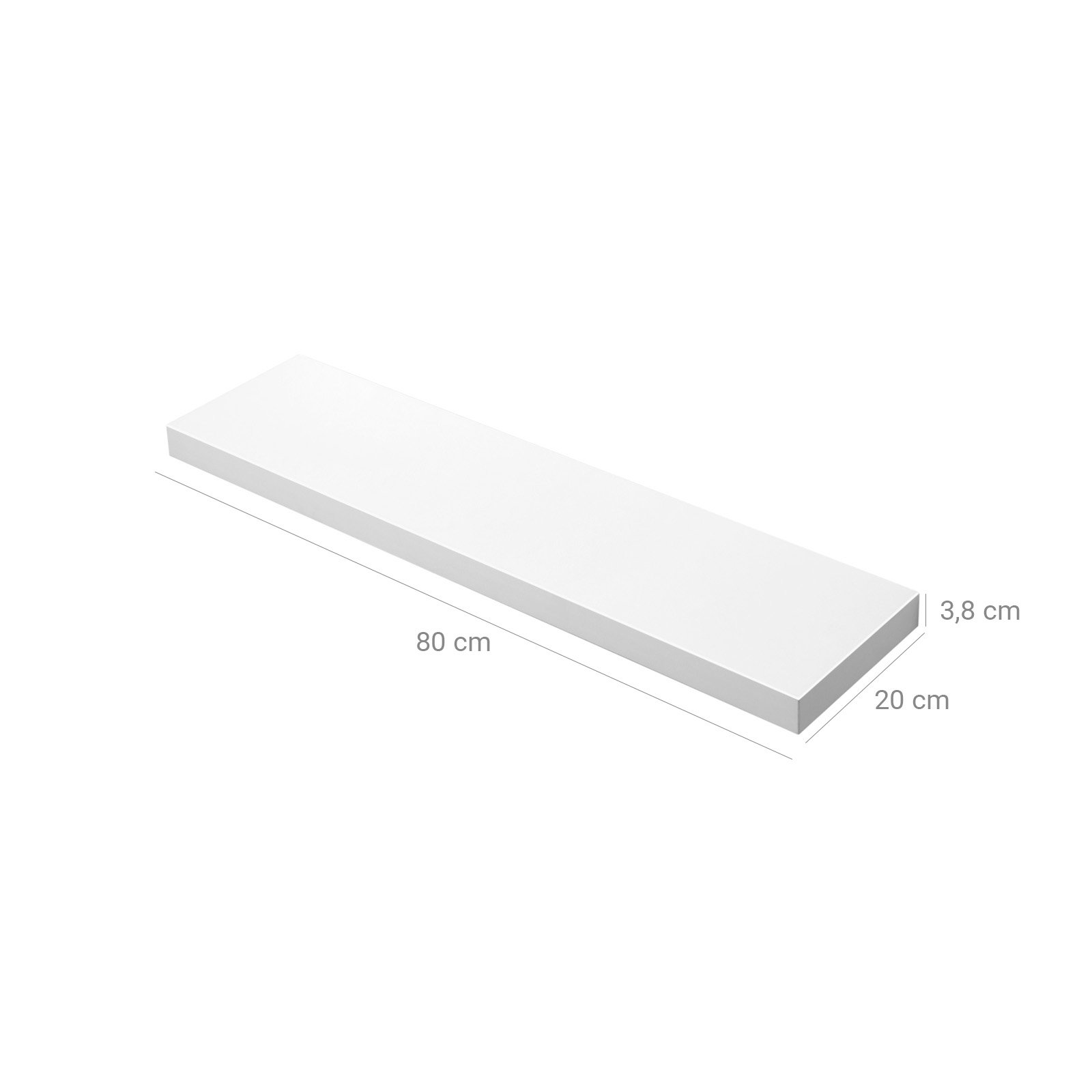 Kelluva seinähylly seinäkiinnitys MDF valkoinen – kylpyhuone / makuuhuone - Image 7