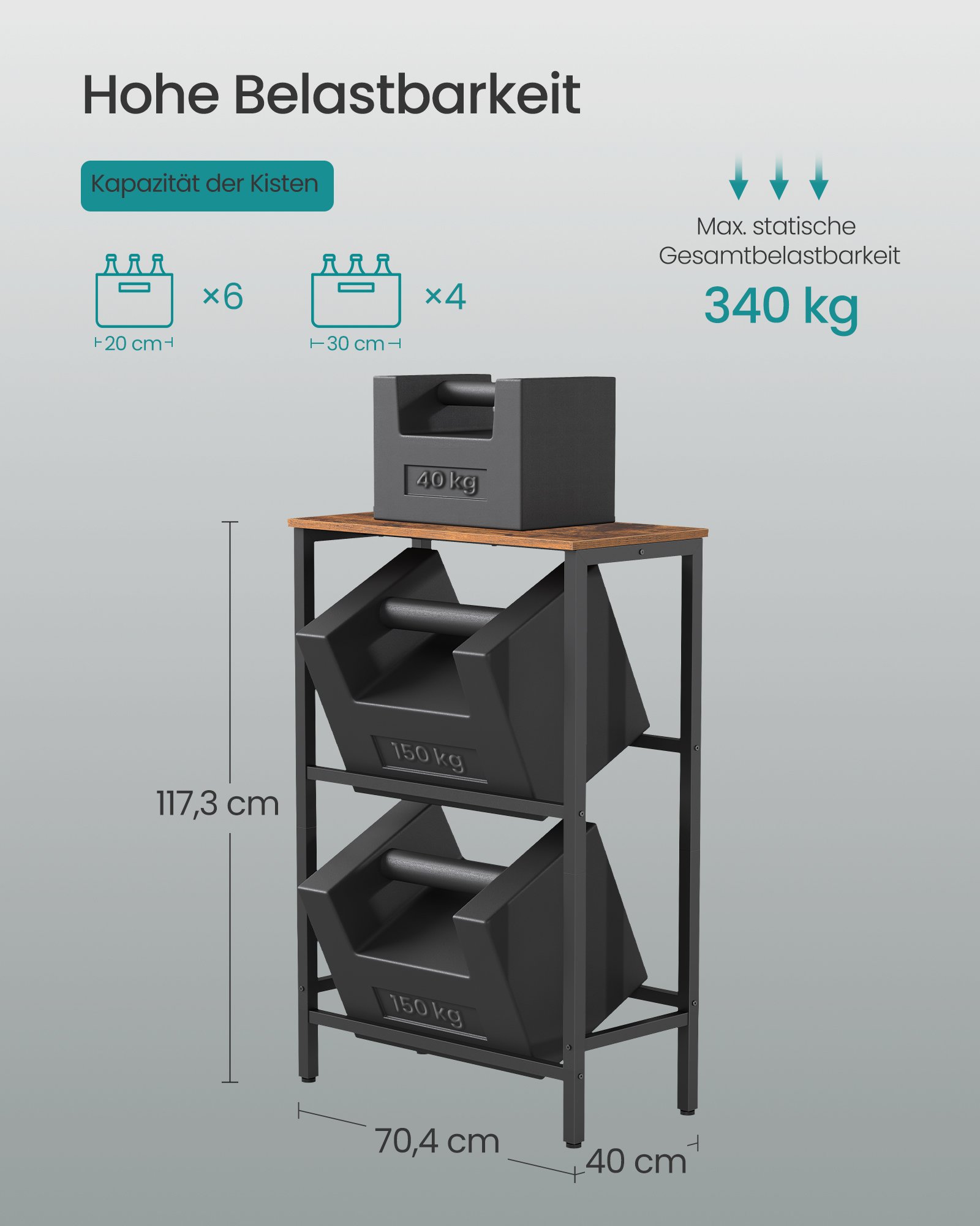 juomalaatikkoteline 2 tasoa 4 laatikon säilytysteline jokaisen tason kuorma 150 - Image 4