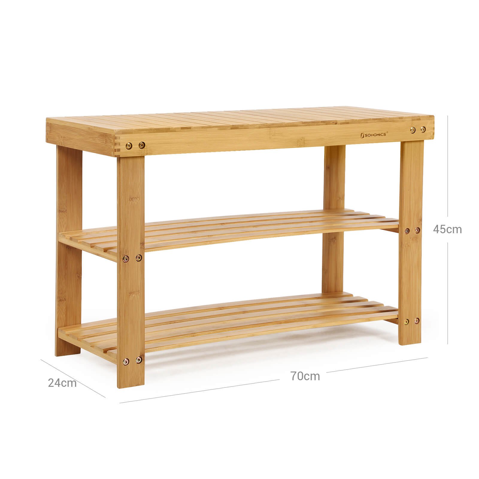 Kenkäteline bambu – kylpyhuone / olohuone 70 x 28 x 45 cm - Image 5