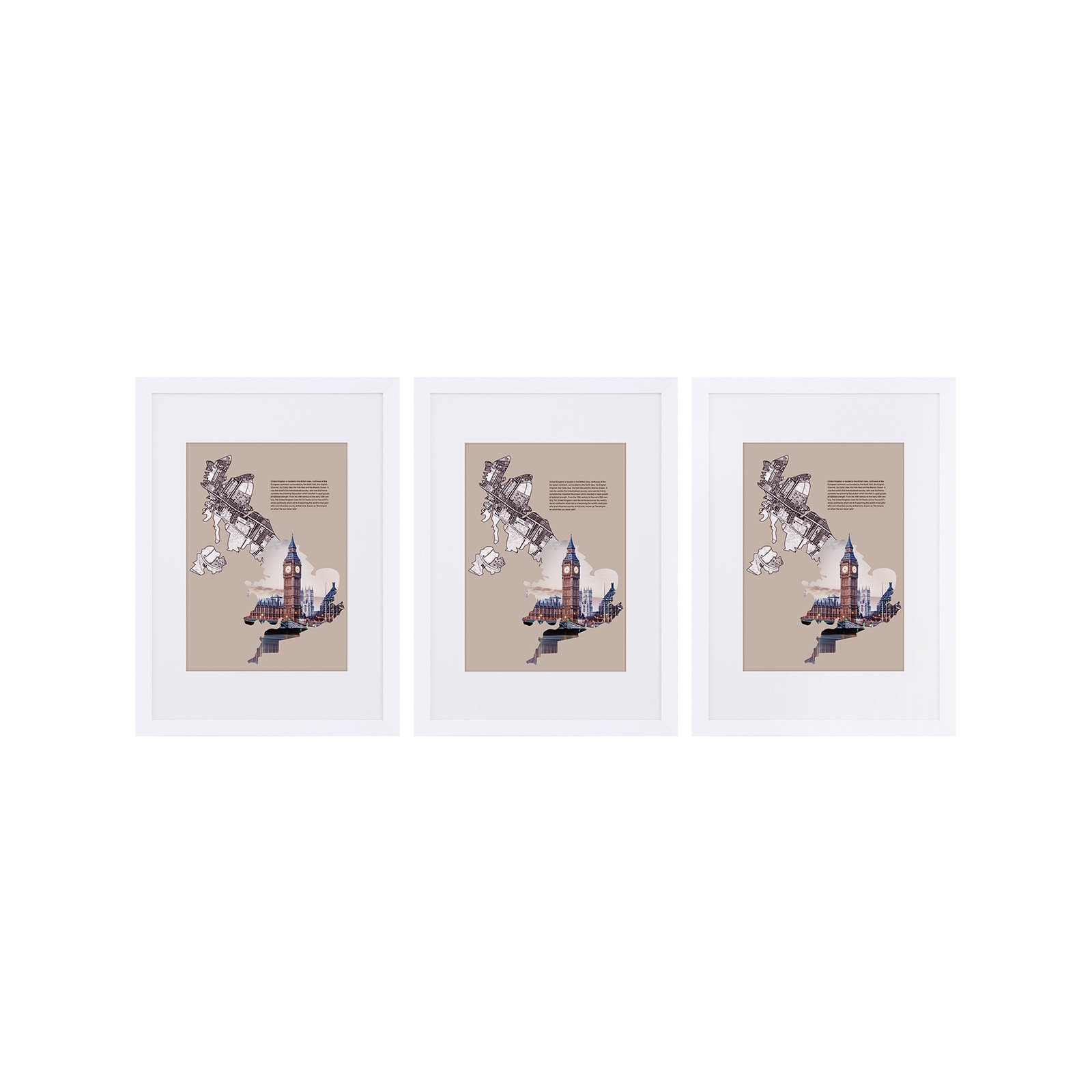 valokuvakehyssetti, 3 kpl, A3 (29,7 x 42 cm) ilman alustaa, A4 (21 x 29,7 cm) - Image 2