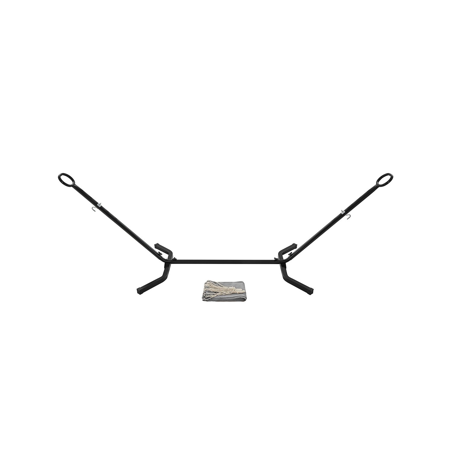 Riippumatto säädettävä metalli musta 210 x 150 cm - Image 2