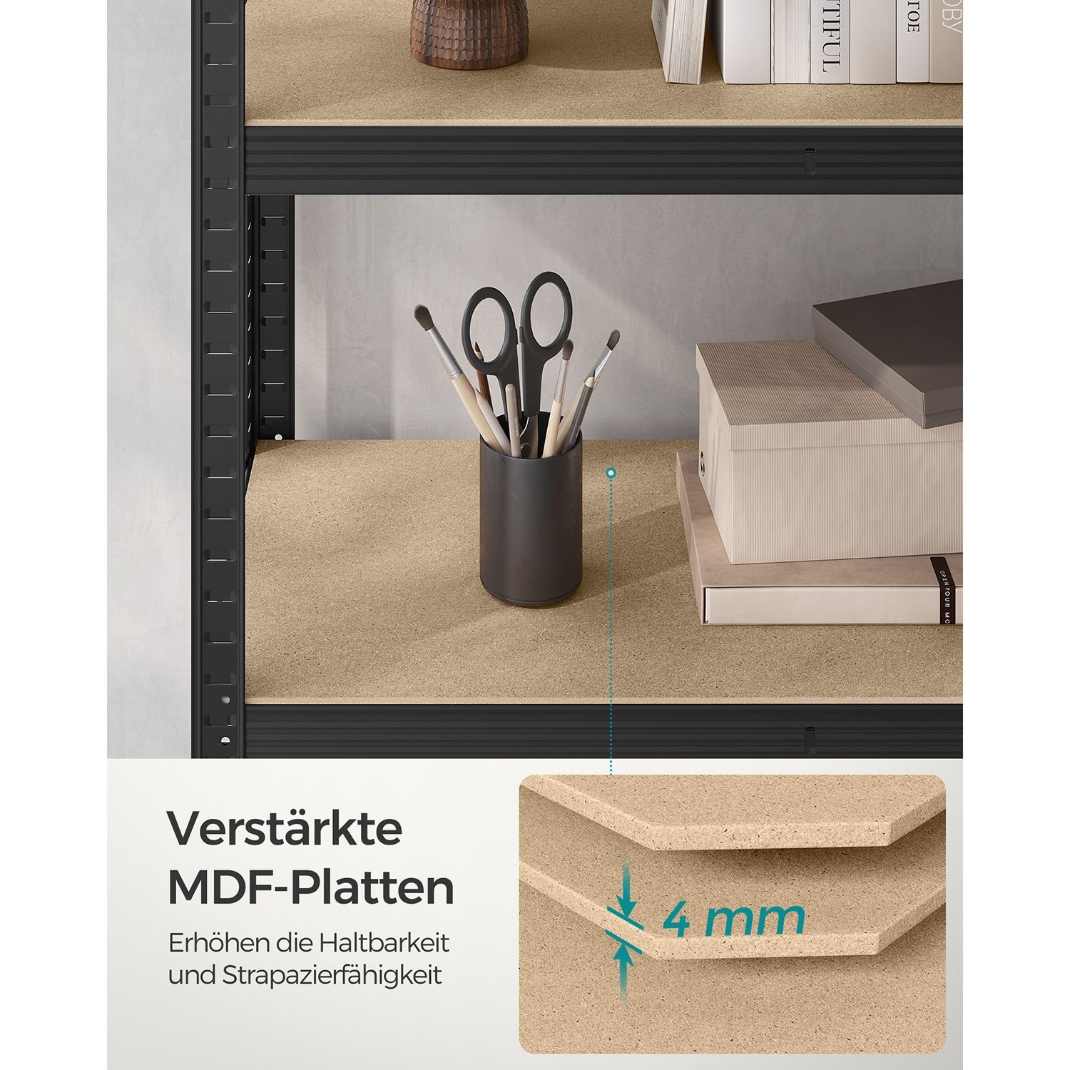 5-tasoiset hyllyt, 2 teräksisen hyllyn sarja varastointiin, työkaluton - Image 3