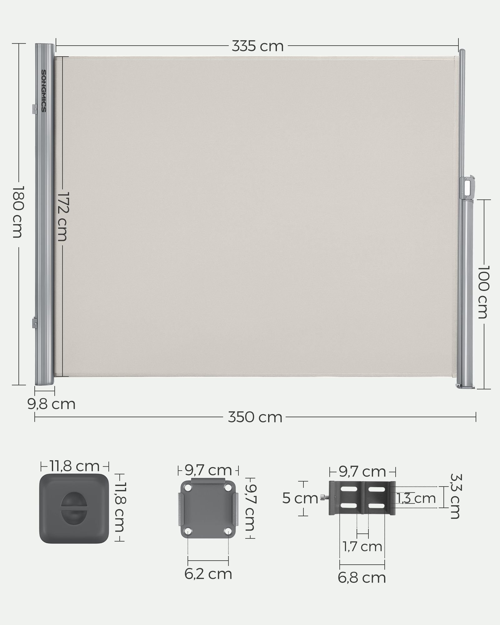 Markiisi beige 180 x 350 cm - Image 2