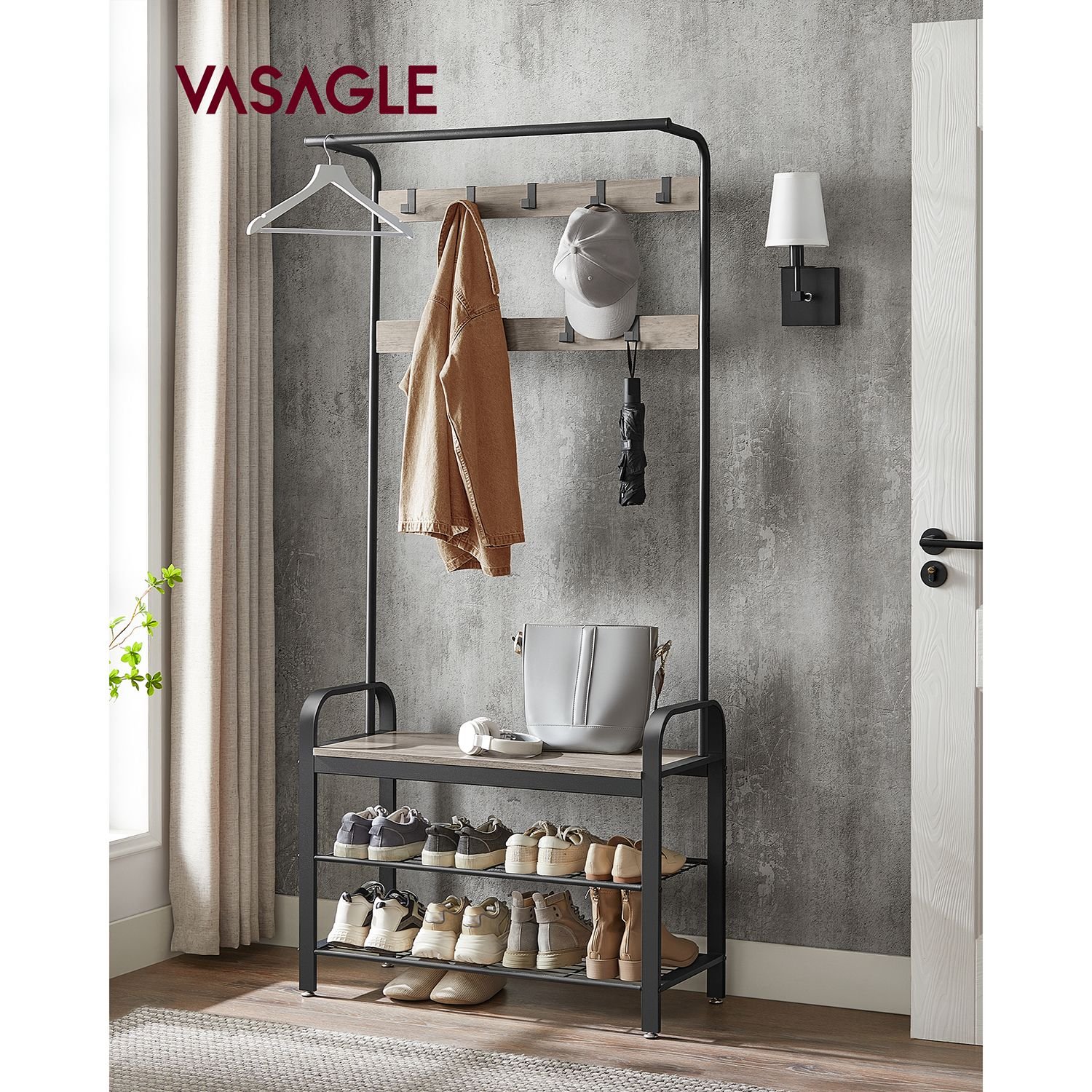Kenkäteline teollinen tyyli musta - Image 3