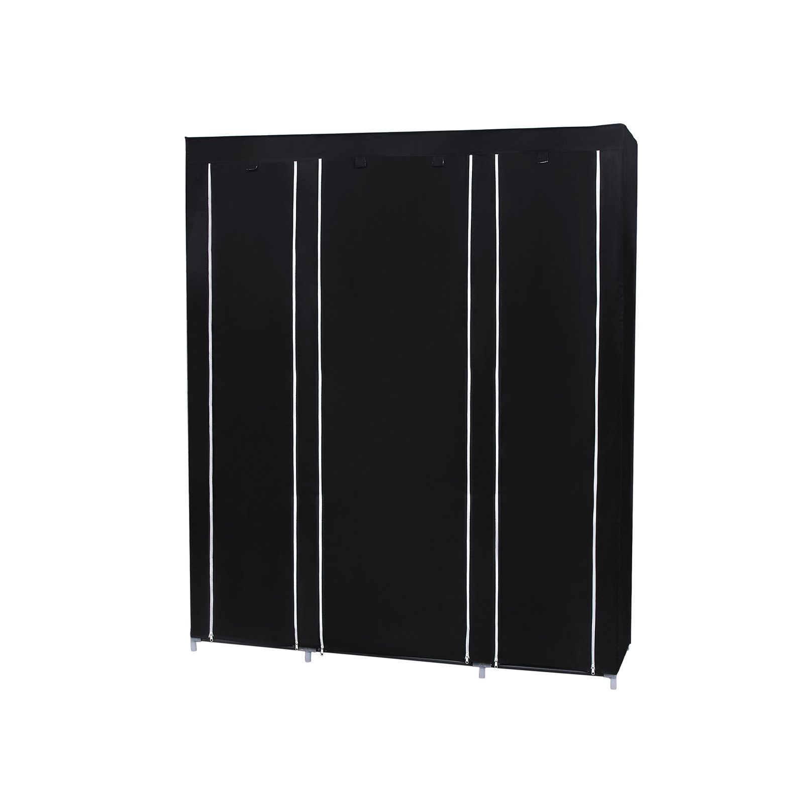 Vaatekaappi taitettava kangas musta – makuuhuone 150 x 45 x 175 cm - Image 5