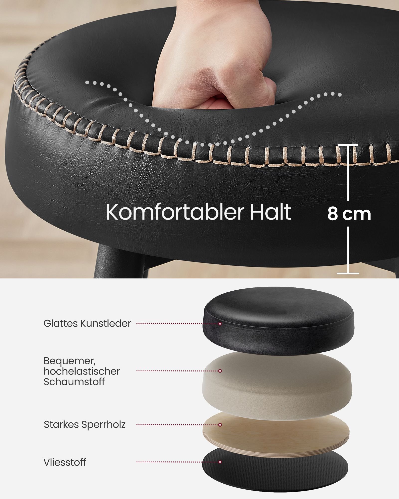 EKHO -mallisto - Baarijakkarat, 2 kpl, keittiön baarijakkarat, aamiaisjakkarat - Image 5