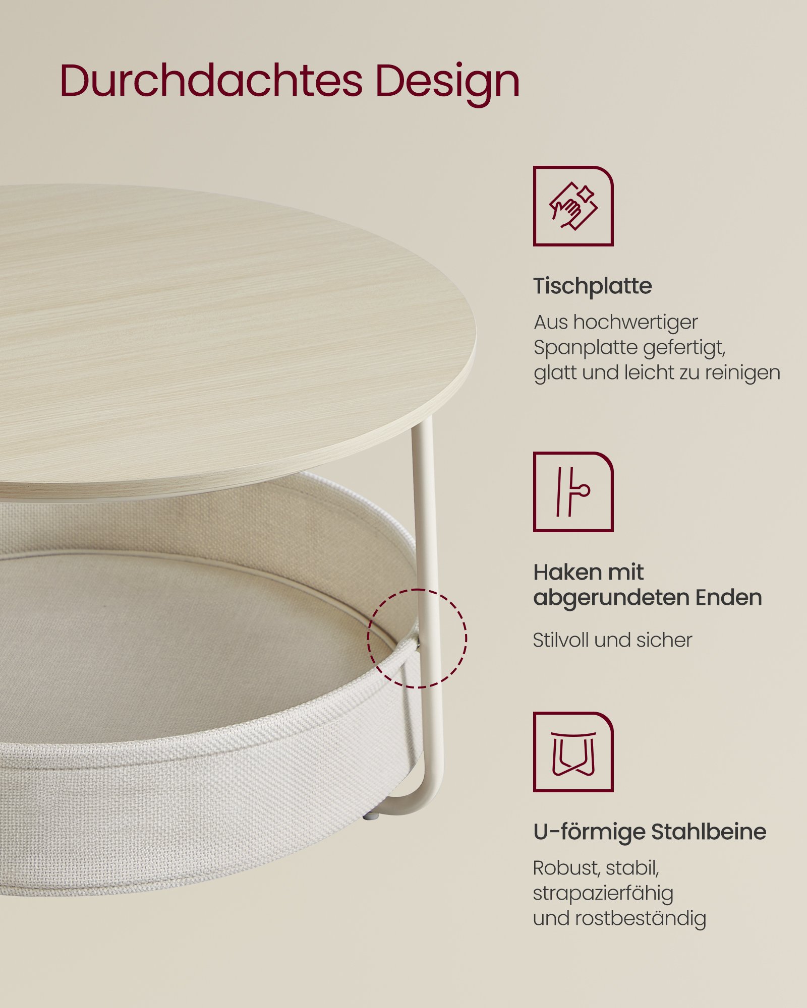 Sohvapöytä moderni metallirungolla valkoinen – olohuone - Image 3