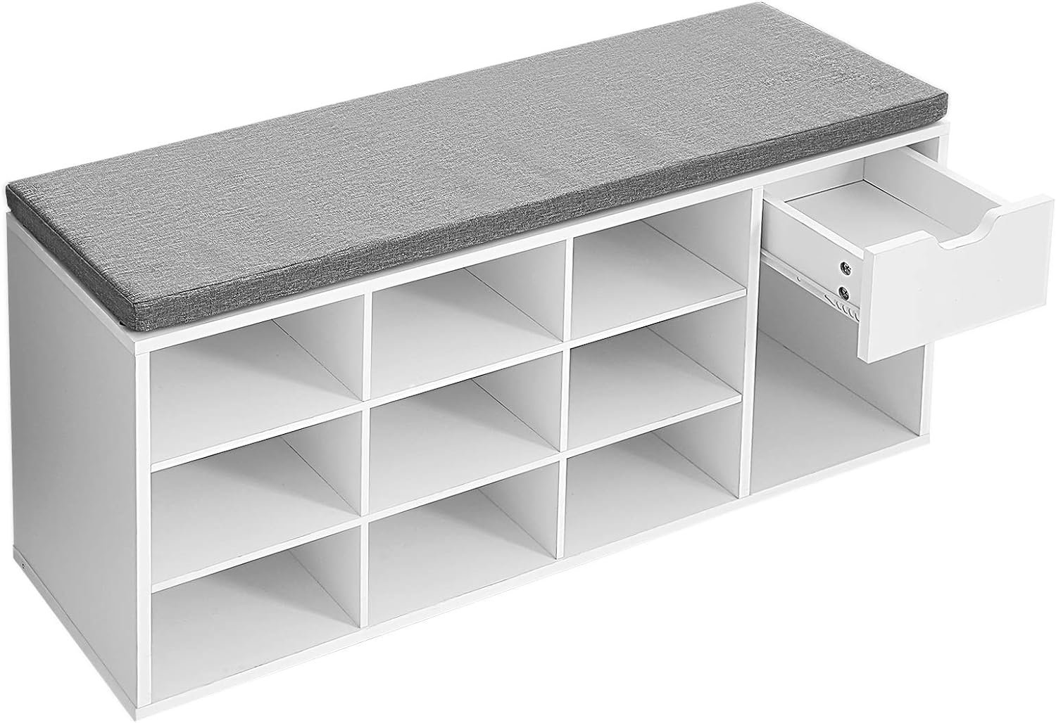 Kenkäpenkki pehmustettu istuin valkoinen – makuuhuone / olohuone - Image 7
