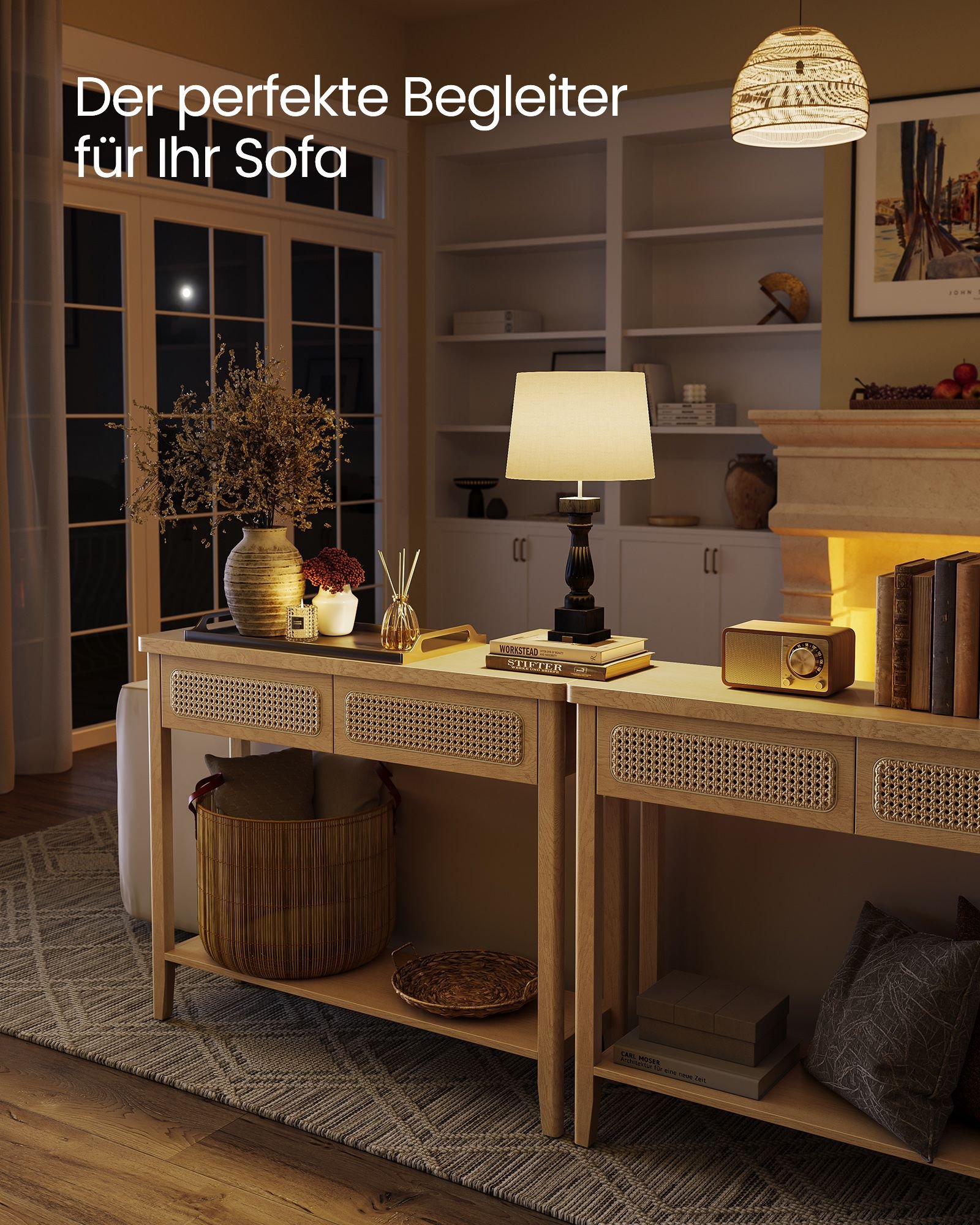 Sohvapöytä avohylly tammensävy – olohuone - Image 3