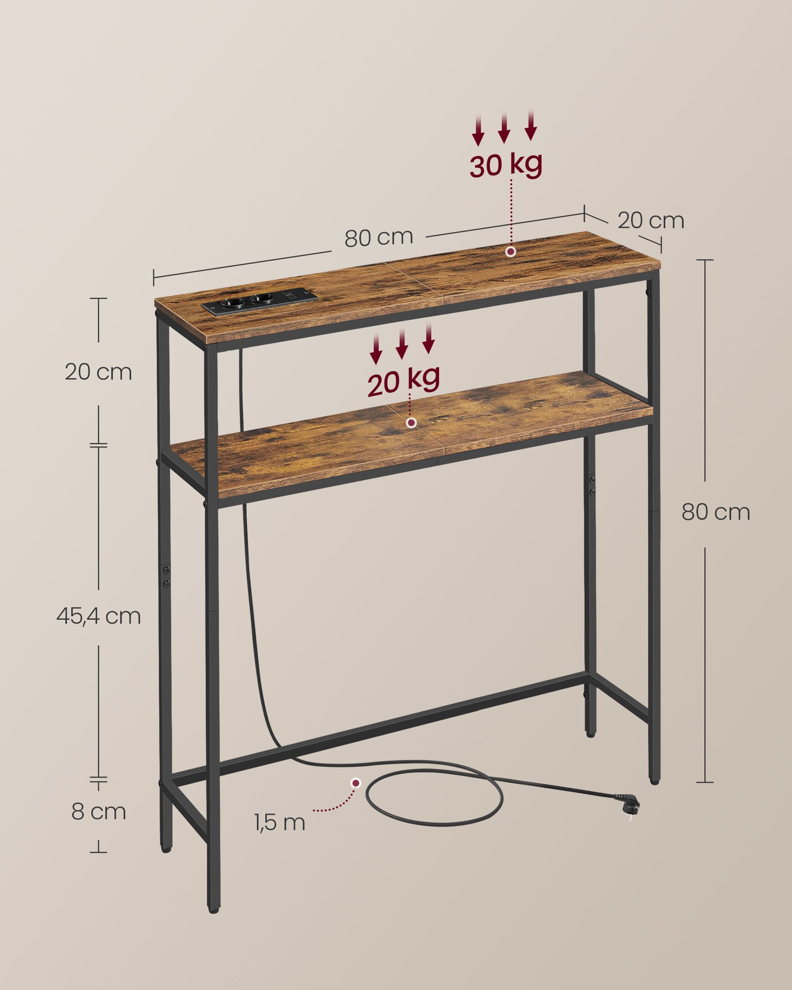 Sohvapöytä – olohuone 20 x 80 x 80 cm - Image 4