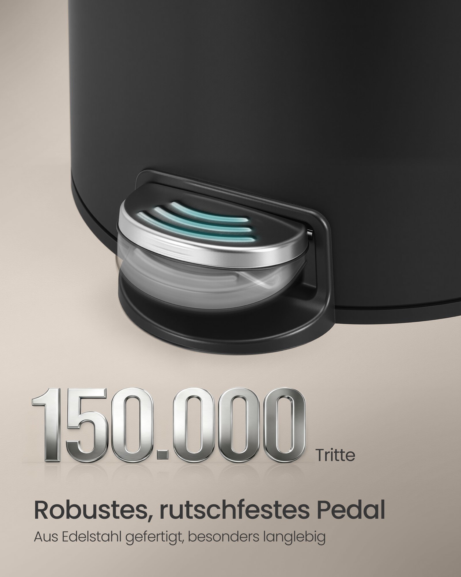 30L pyöreä roskakori 15 roskapussilla, irrotettava muoviämpäri, kahva - Image 3
