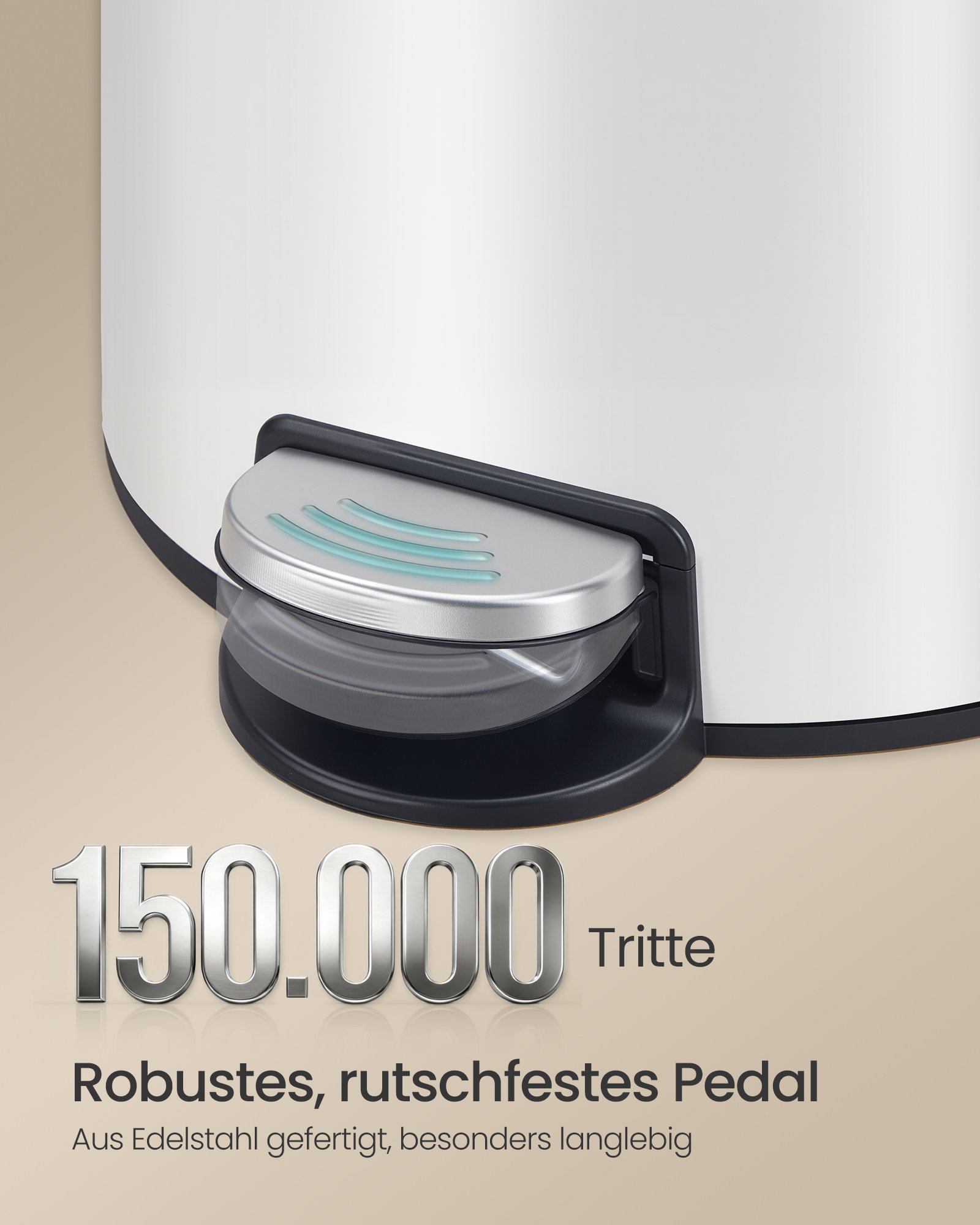 30L pyöreä roskakori 15 roskapussilla, irrotettava muoviämpäri, kahva - Image 3