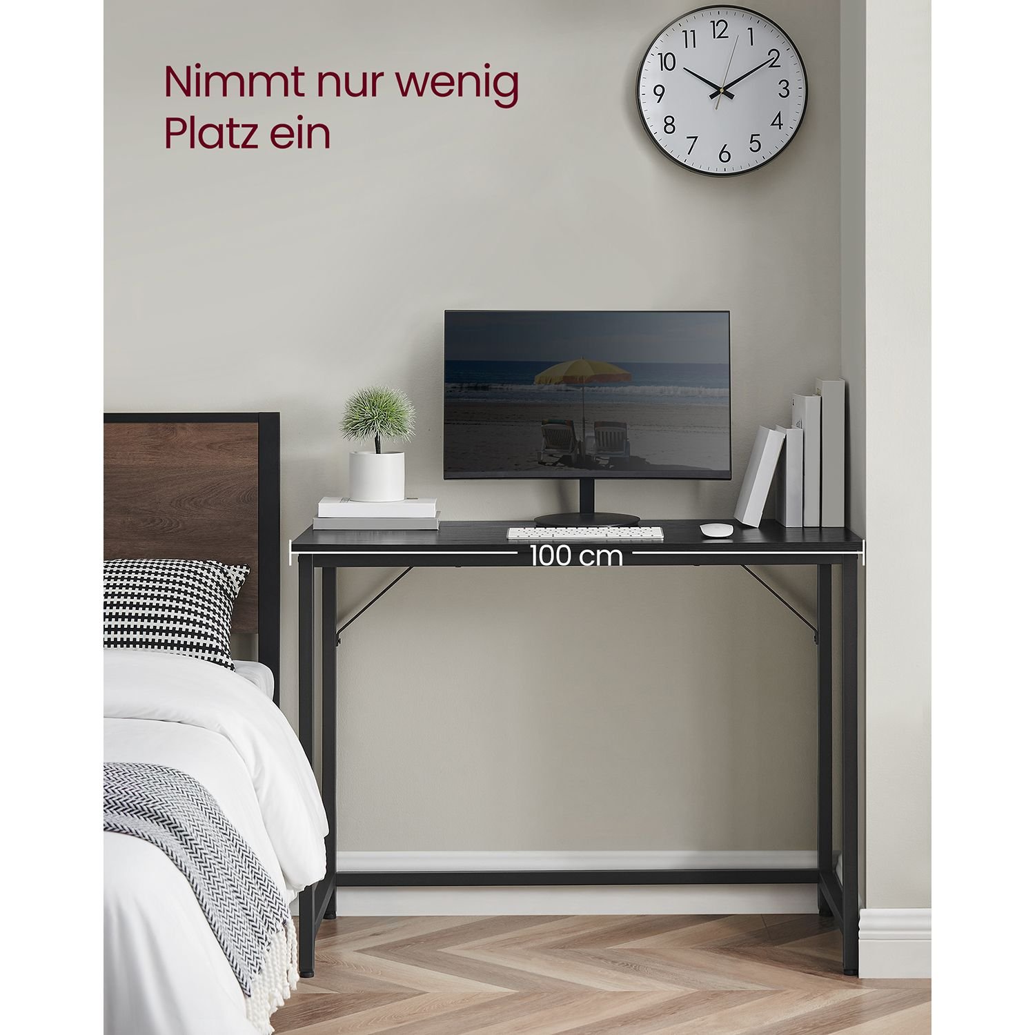 Yöpöytä teollinen tyyli musta – makuuhuone / toimisto 50 x 100 x 75 cm - Image 4