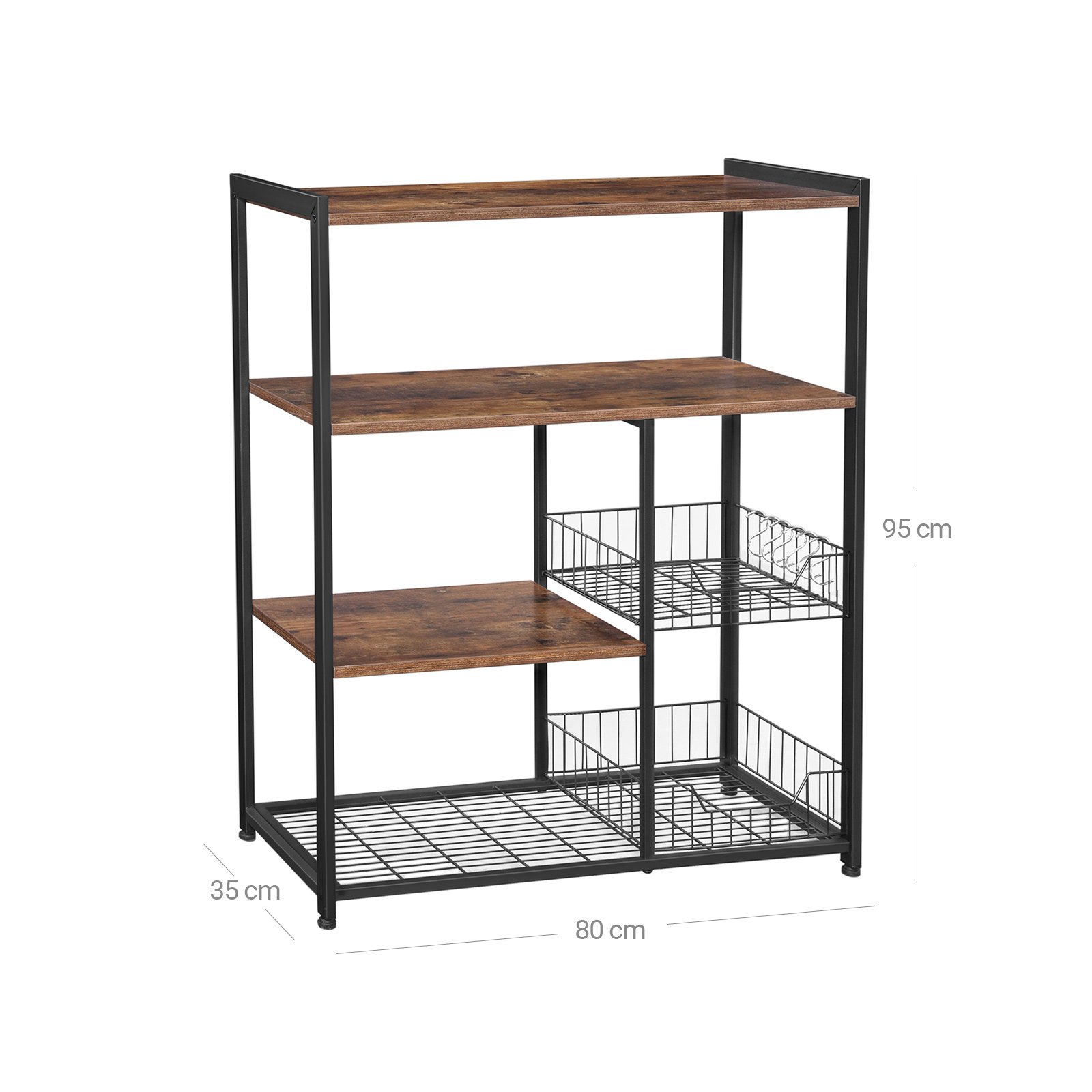 Leipuriteline, keittiösaareke kahdella metalliverkkokorilla, hyllyillä ja - Image 5