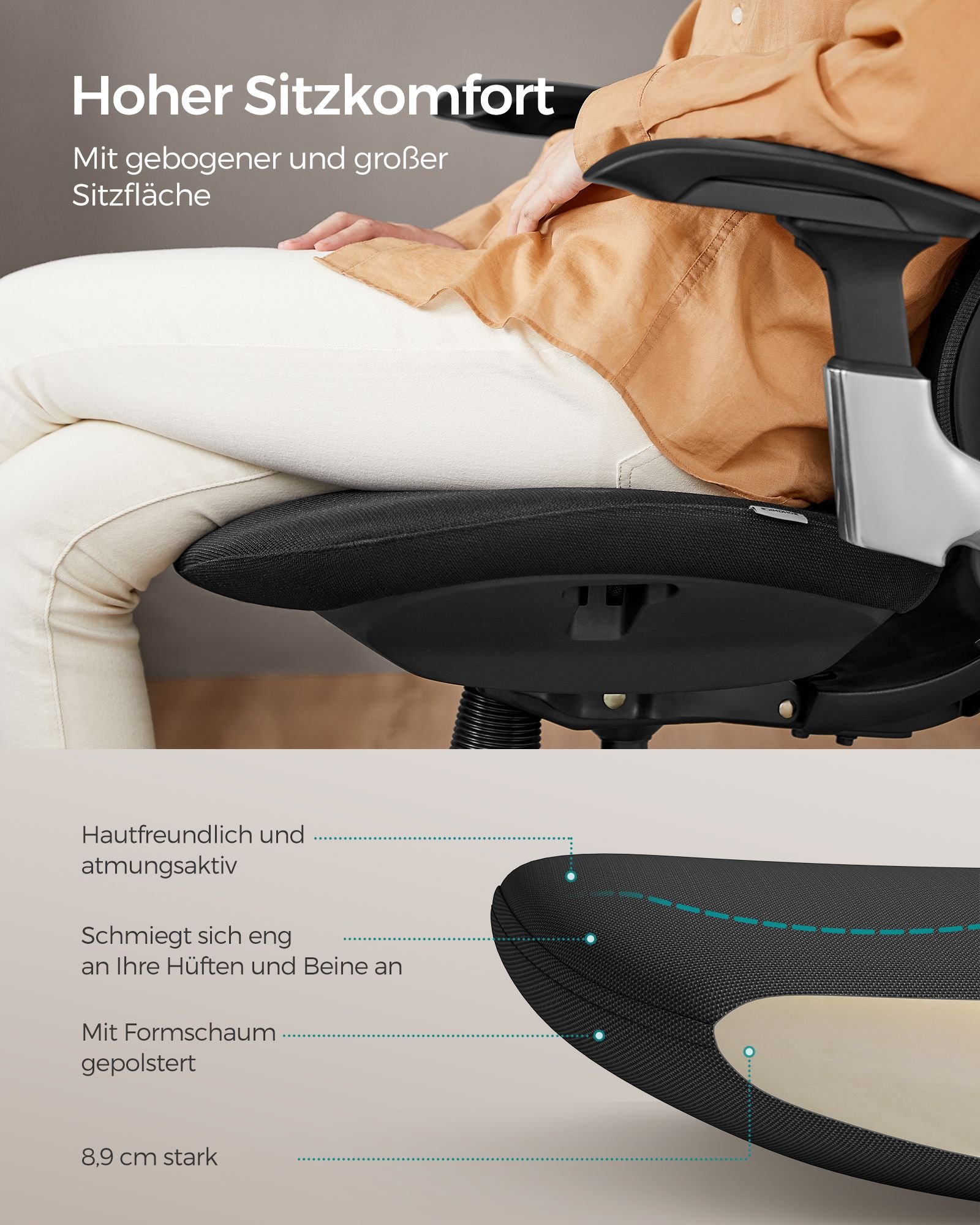 Ergonominen säädettävä lepotuoli toimistopöydälle - edessä tai takana - Image 7