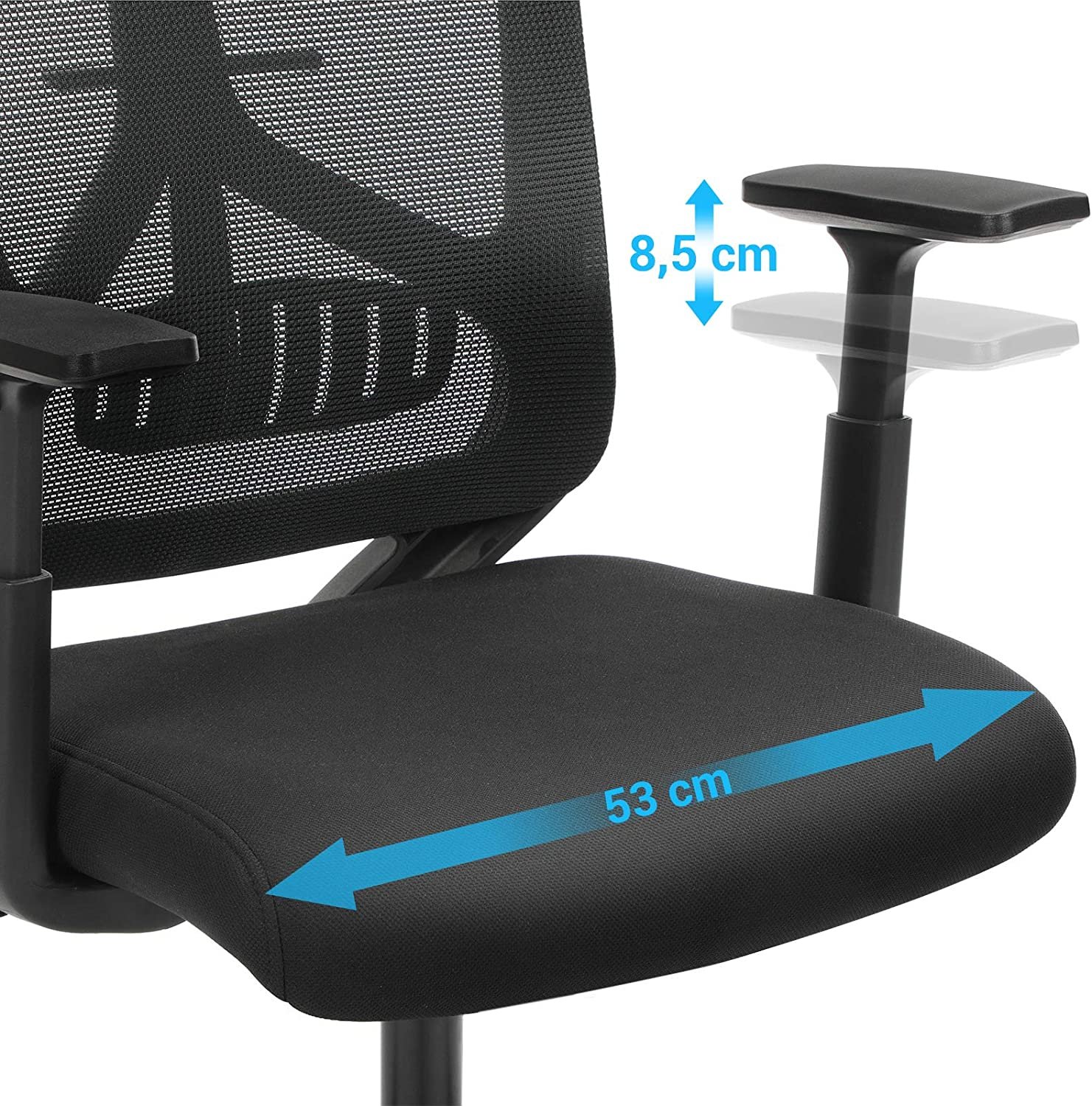 ergonominen toimisto- ja työtuoli lannetuella, kääntyvä tietokonetuoli - Image 6
