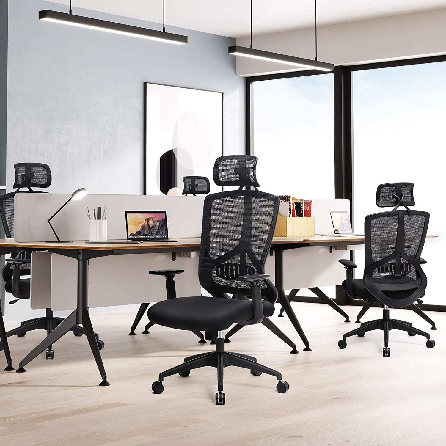 ergonominen toimisto- ja työtuoli lannetuella, kääntyvä tietokonetuoli - Image 7