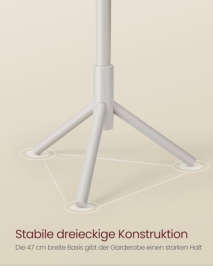 Naulakko 8 koukkua säädettävä puu beige – makuuhuone / olohuone - Image 4