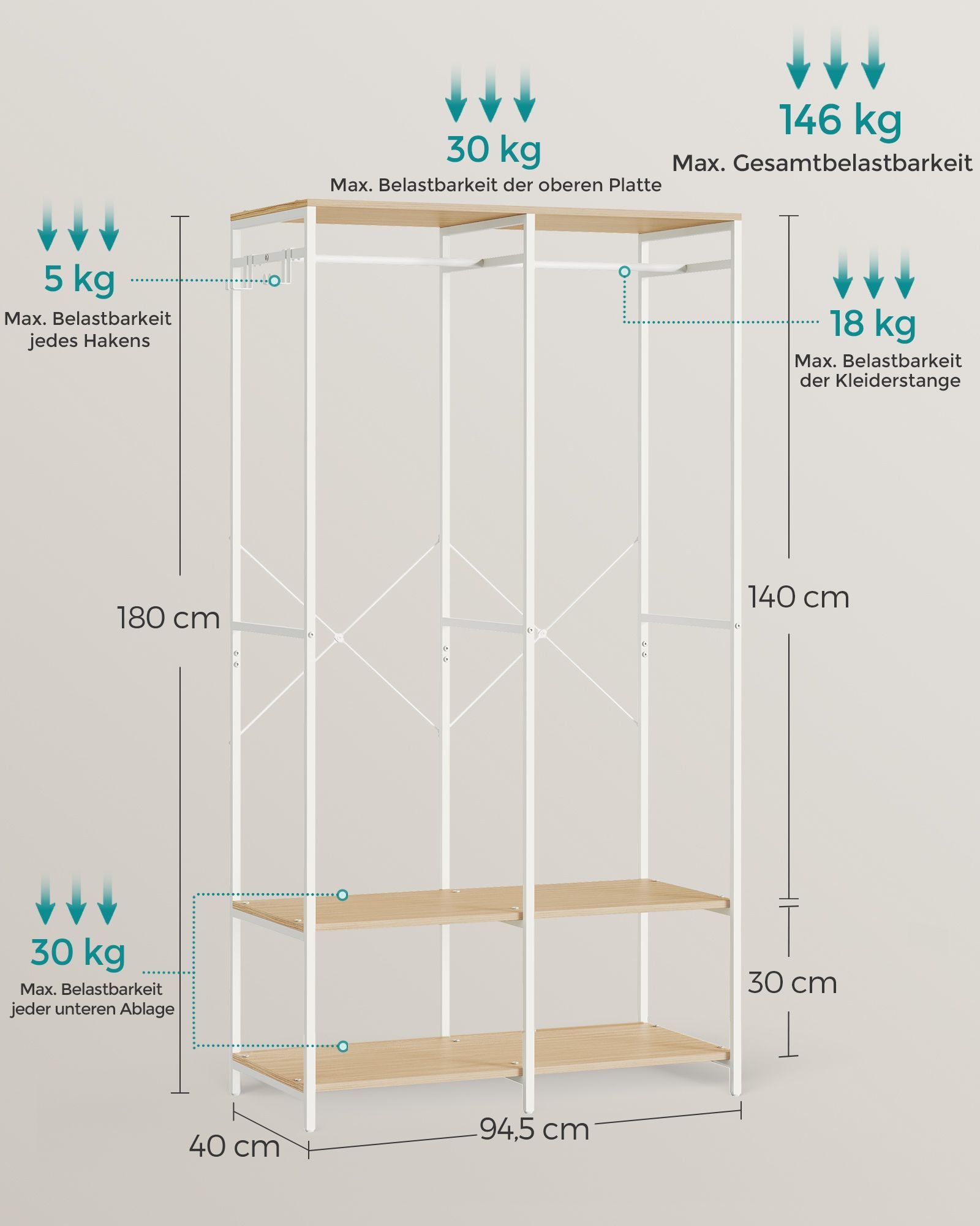 Säilytyshylly vapaasti seisova taitettava beige 40 x 94,5 x 180 cm - Image 6