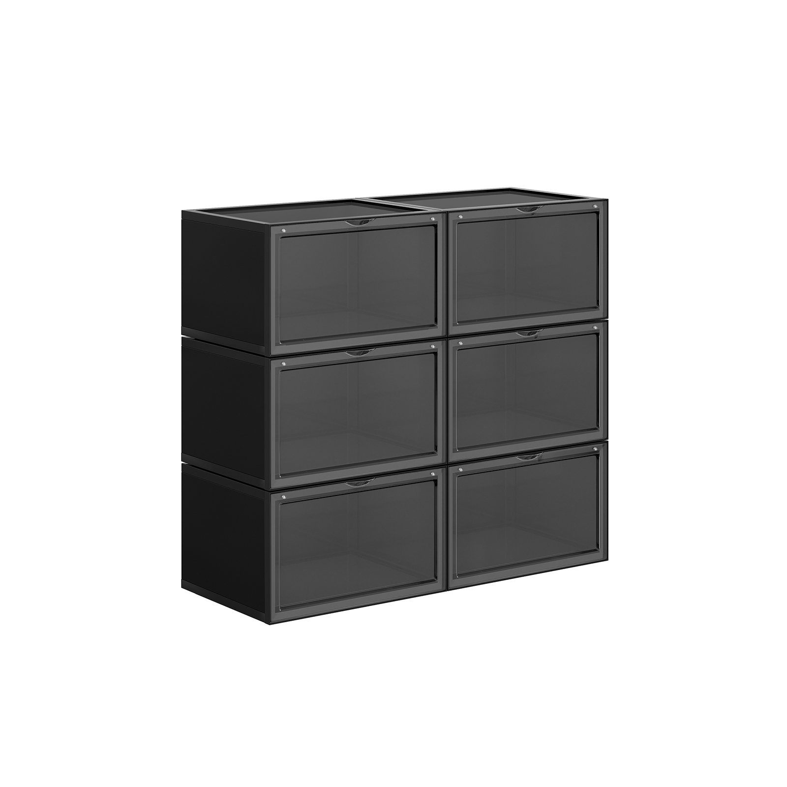 Kenkälaatikot pinottava muovi musta 36 x 28 x 22 cm - Image 2