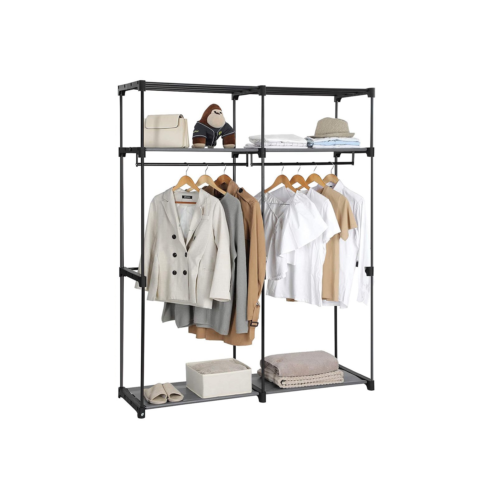 Vaaterekkii taitettava kangas harmaa – makuuhuone 43 x 140 x 174 cm - Image 2