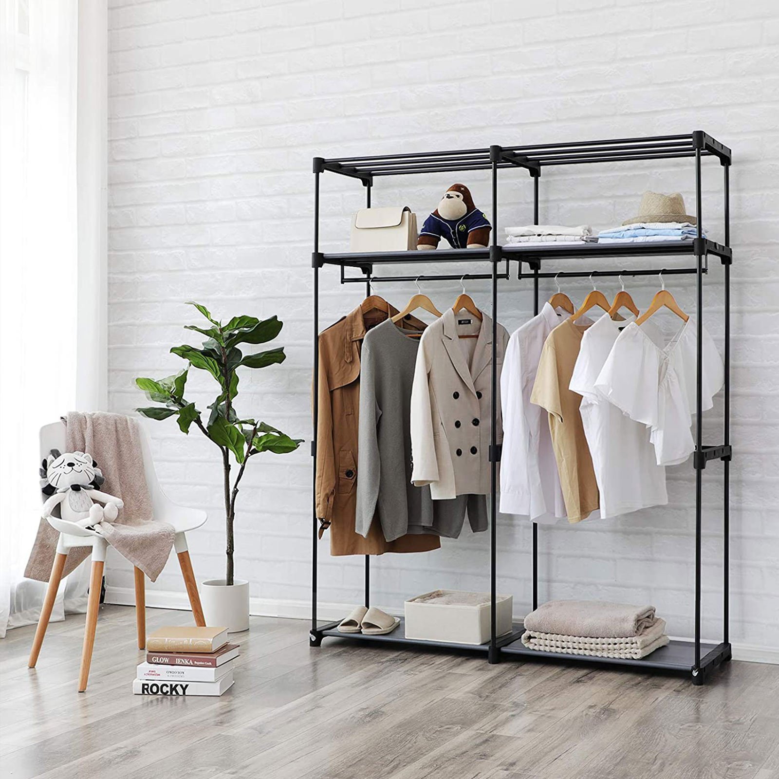 Vaaterekkii taitettava kangas harmaa – makuuhuone 43 x 140 x 174 cm - Image 4