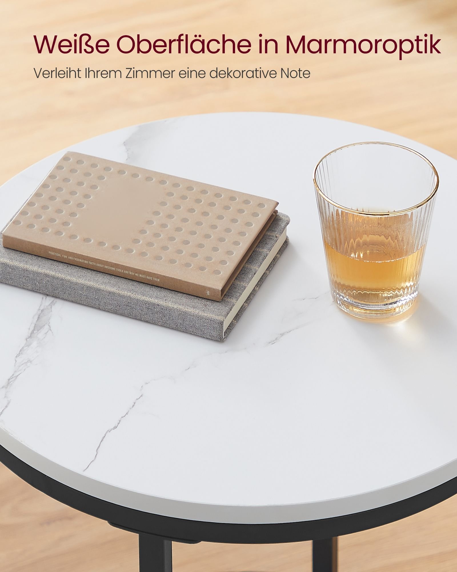 Sivupöytä 2-tasoinen moderni karkaistu lasi valkoinen - Image 6